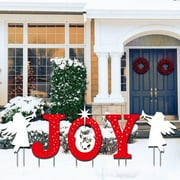 KQJQS 5PCS Outdoor Nativity Yard Signs, Manger Scene JOY Lawn Stakes, Christmas Decorations for Home Walkway
